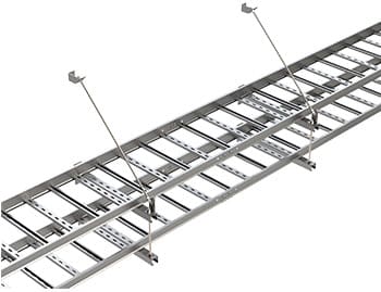 Installations with cable ladder